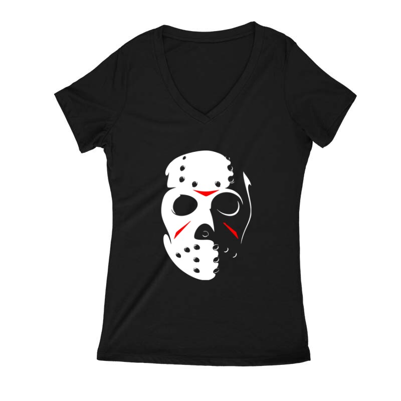 Jason Mask 2 Női V Kivágott póló