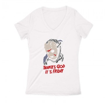 Thanks God it's friday Női V Kivágott póló
