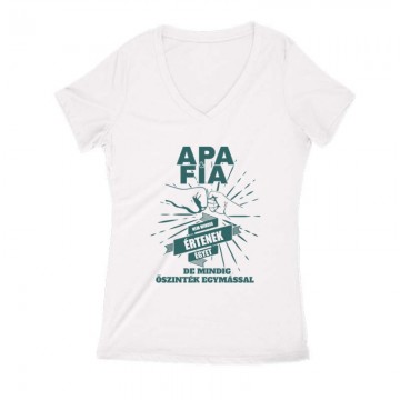 Apa & Fia Női V Kivágott póló