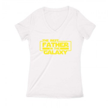 Best Father In The Galaxy Női V Kivágott póló