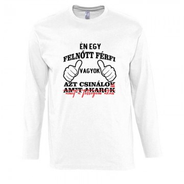 Felnőtt Férfi Hosszú Ujjú Póló