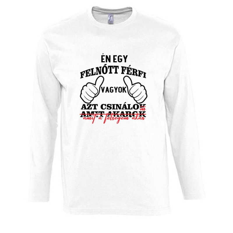 Felnőtt Férfi Hosszú Ujjú Póló