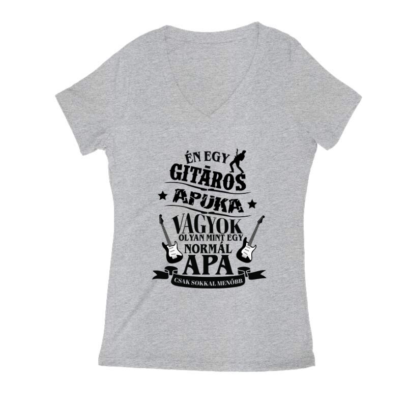 Gitáros Apuka Női V Kivágott póló