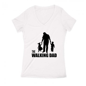 The Walking Dad (Álló, sétáló) Női V Kivágott póló