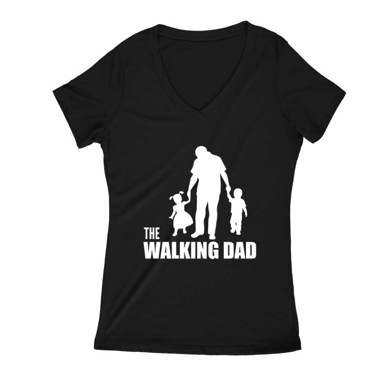 The Walking Dad (Álló, sétáló) Női V Kivágott póló