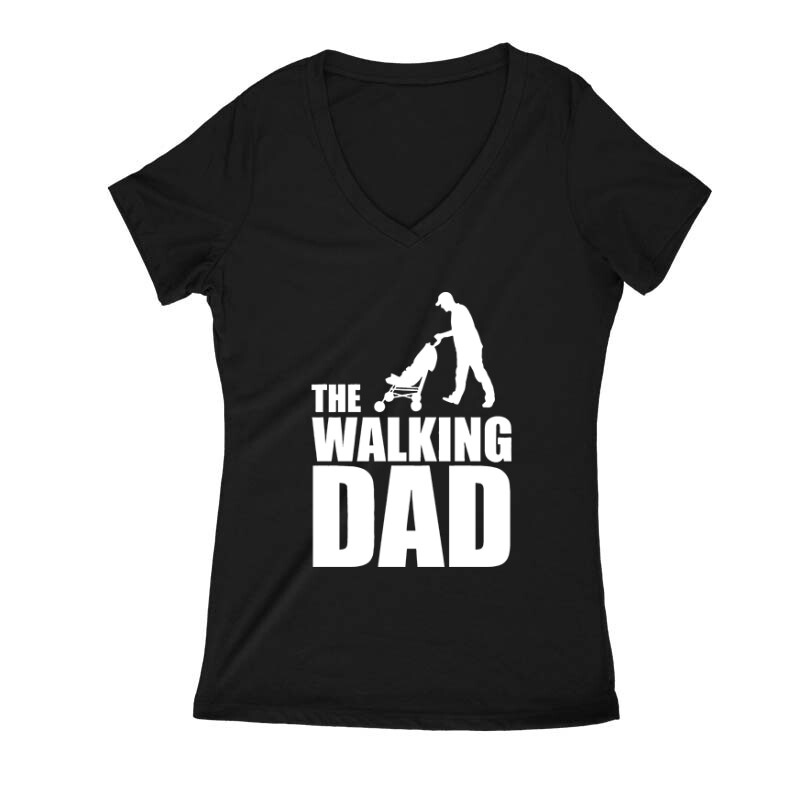 The Walking Dad (Babakocsis) Női V Kivágott póló