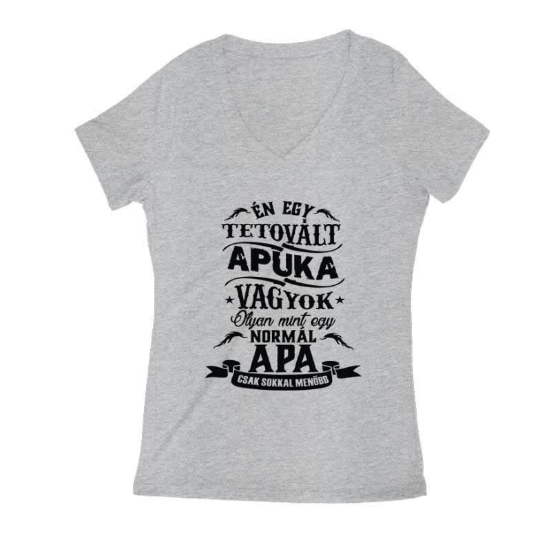 Tetovált Apuka Női V Kivágott póló