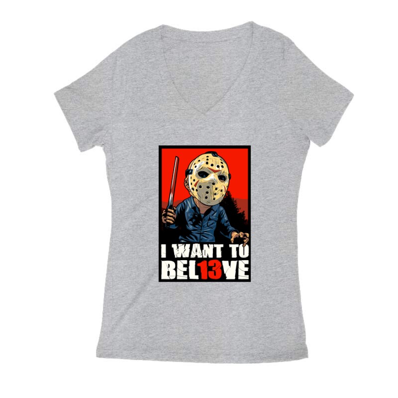 I want to BEL13VE Női V Kivágott póló