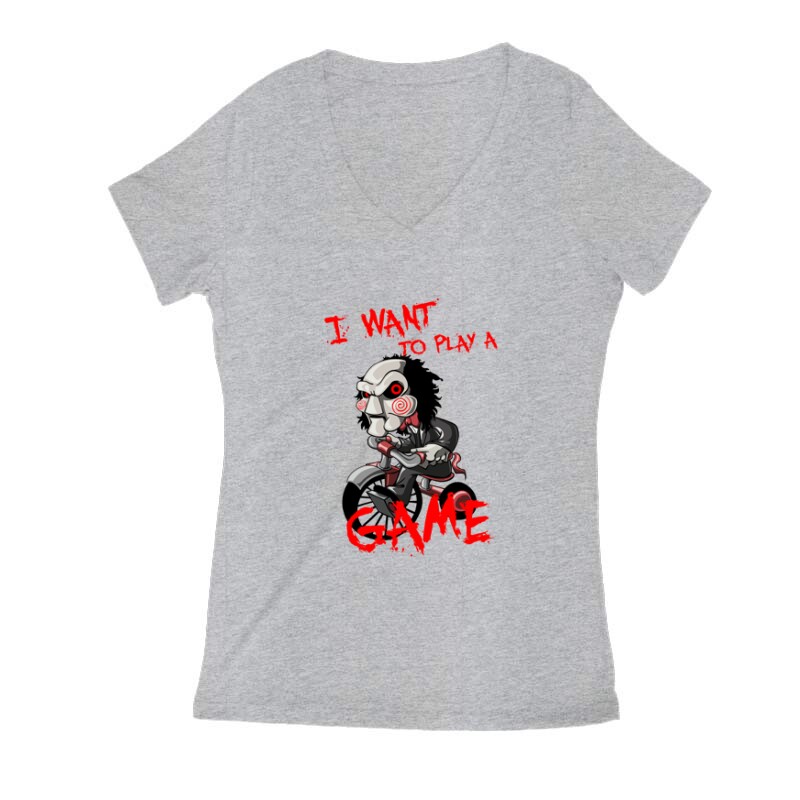 I Want to play a  game Női V Kivágott póló