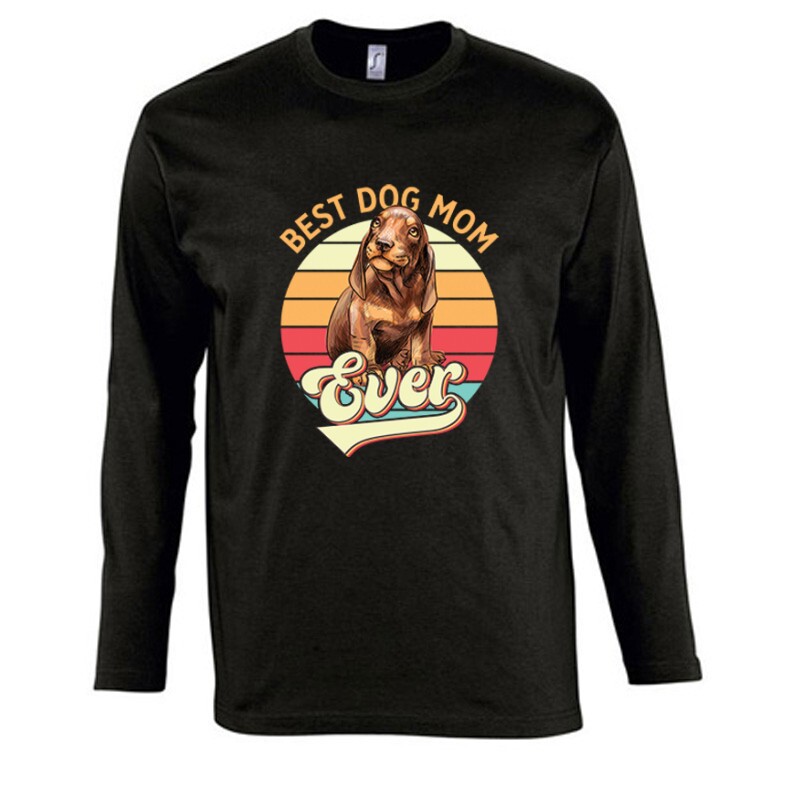 Best Dogmom Ever (retro) Hosszú Ujjú Póló