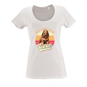 Best Dogmom Ever (retro) Női O Nyakú Póló