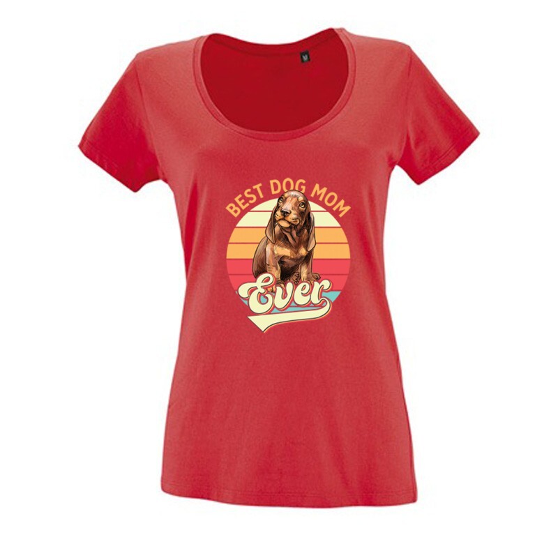 Best Dogmom Ever (retro) Női O Nyakú Póló