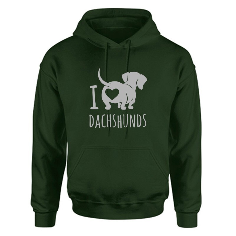 I Love Dachshund Unisex Kapucnis Pulcsi