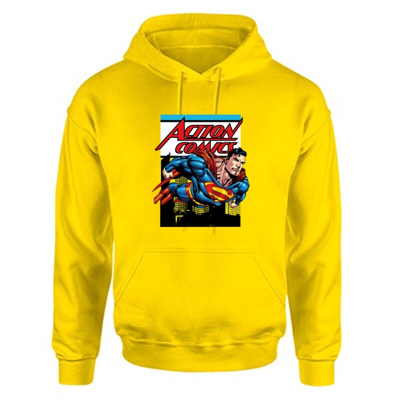 Action Comics Unisex Kapucnis Pulcsi