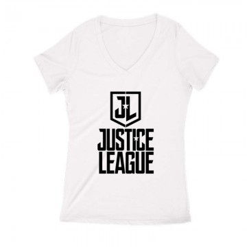 Justice League Női V Kivágott póló