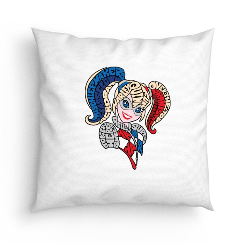 Harley Quinn text Párna