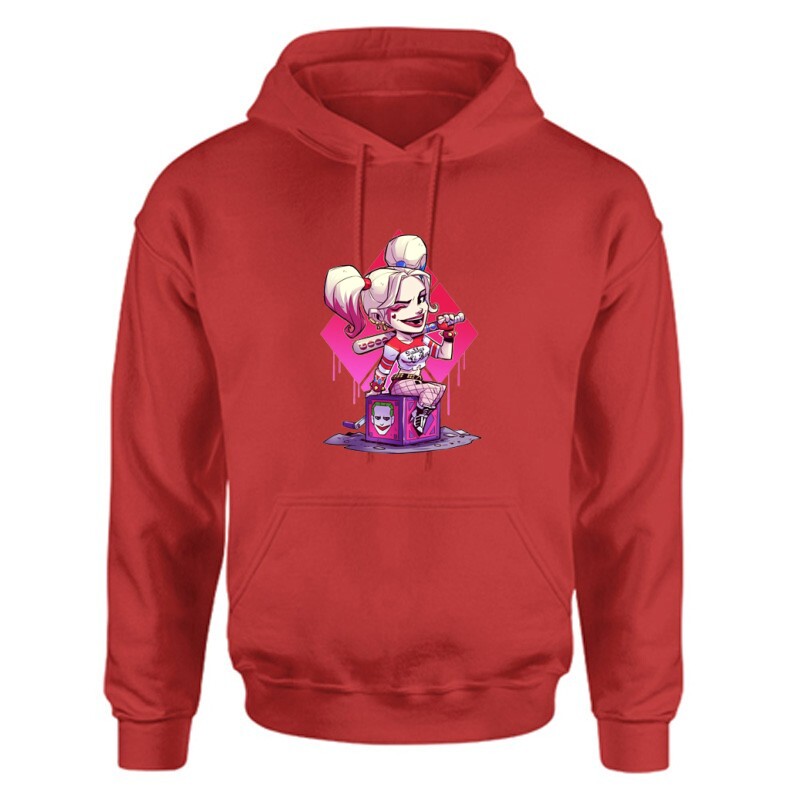 Harley Quinn ütövel Unisex Kapucnis Pulcsi