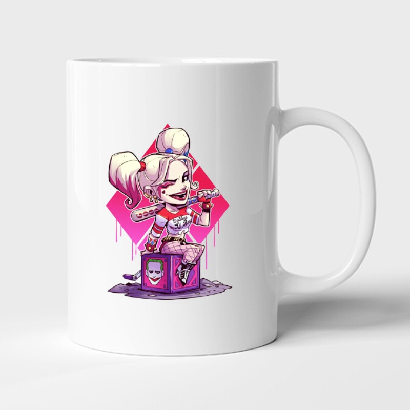 Harley Quinn ütövel Bögre