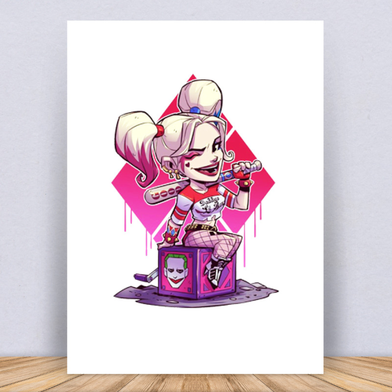 Harley Quinn ütövel Vászonkép
