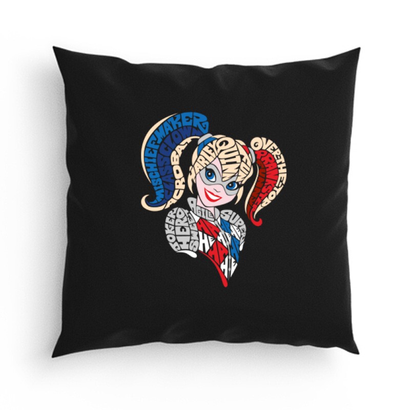 Harley Quinn text Párna