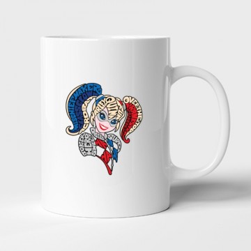 Harley Quinn text Bögre