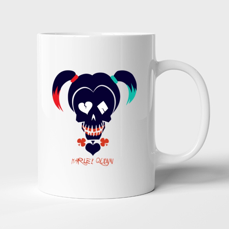 Harley Quinn logó Bögre