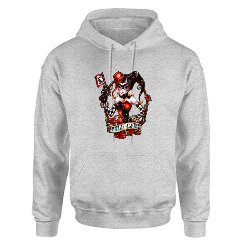 Harley Quinn Wild Card Unisex Kapucnis Pulcsi