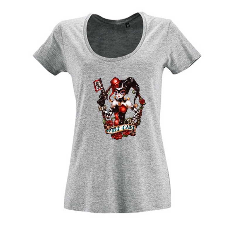 Harley Quinn Wild Card Női O Nyakú Póló