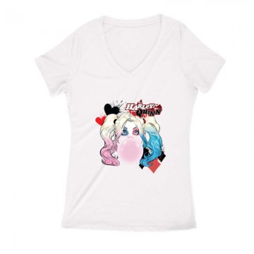 Harley Quinn Bubble Női V Kivágott póló
