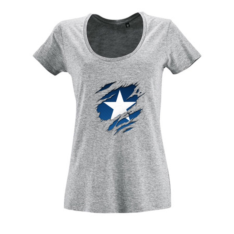 Amerika kapitány tépett Női O Nyakú Póló