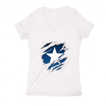 Amerika kapitány tépett Női V Kivágott póló