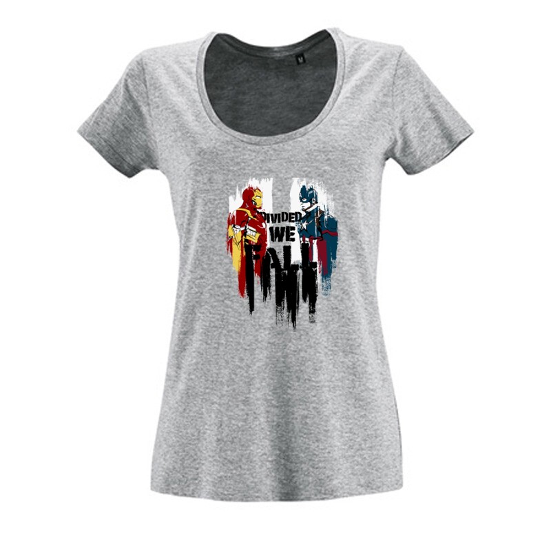 Divided We Fall Női O Nyakú Póló