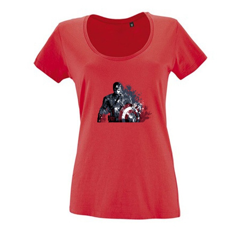 Captain America Worn Női O Nyakú Póló