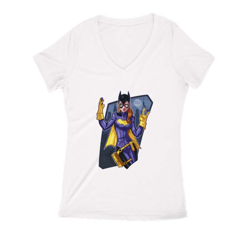 Batgirl selfie Női V Kivágott póló