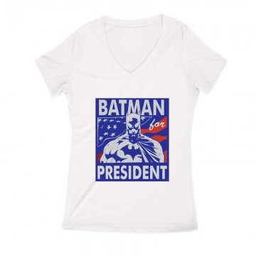 Batman for President Női V Kivágott póló