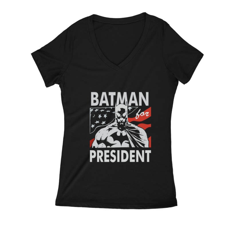 Batman for President Női V Kivágott póló
