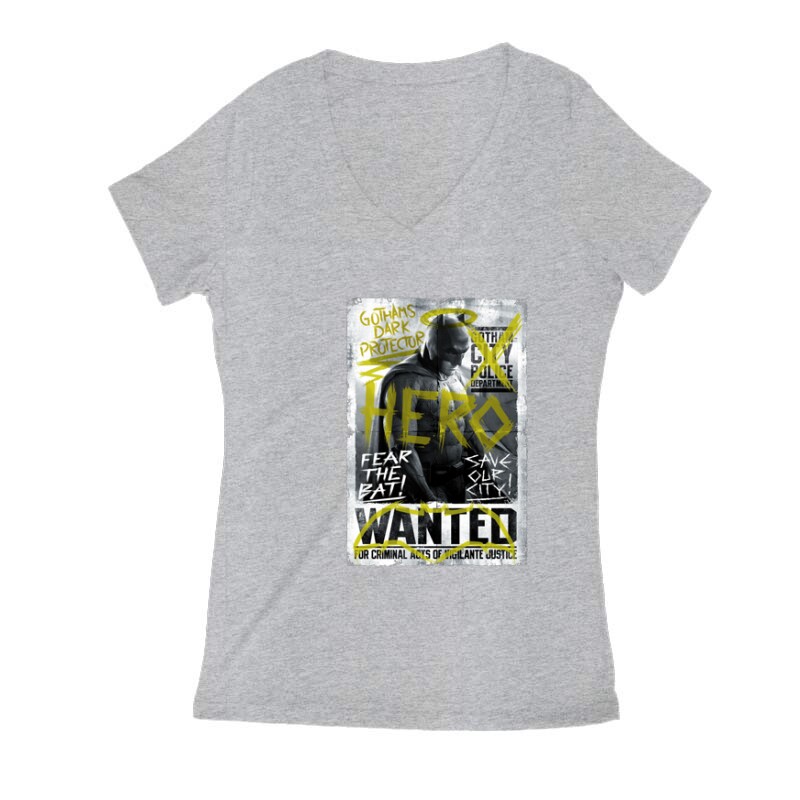 Batman Wanted Női V Kivágott póló