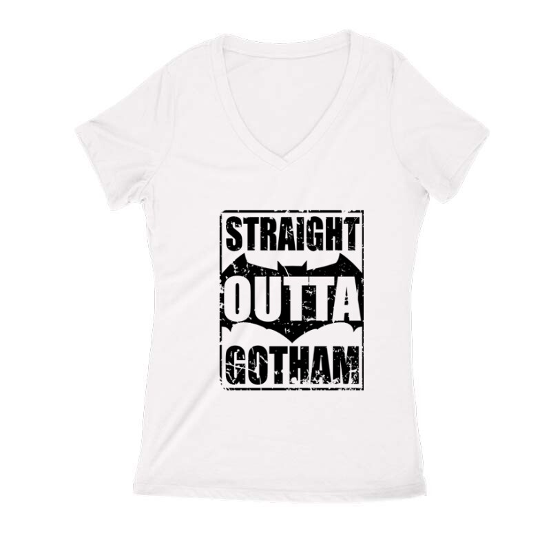 Straight Outta Gotham Női V Kivágott póló