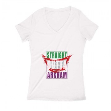 Straight Outta Arkham Női V Kivágott póló