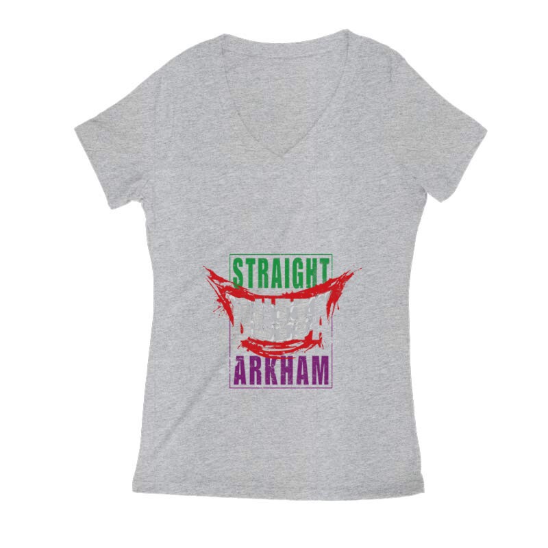 Straight Outta Arkham Női V Kivágott póló