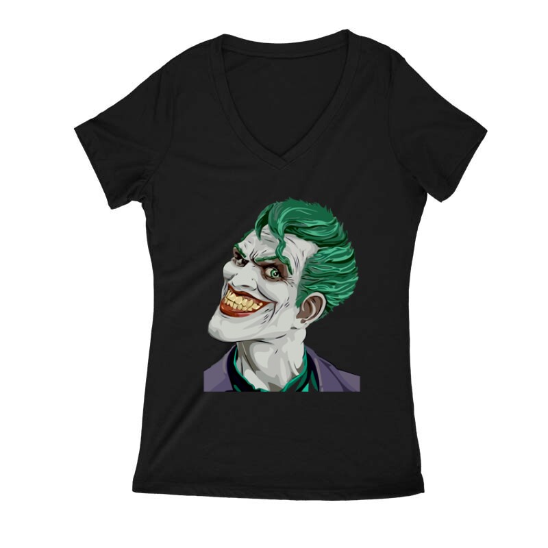 Joker Face Color Női V Kivágott póló