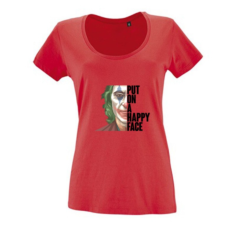 Put On a Happy Face Női O Nyakú Póló