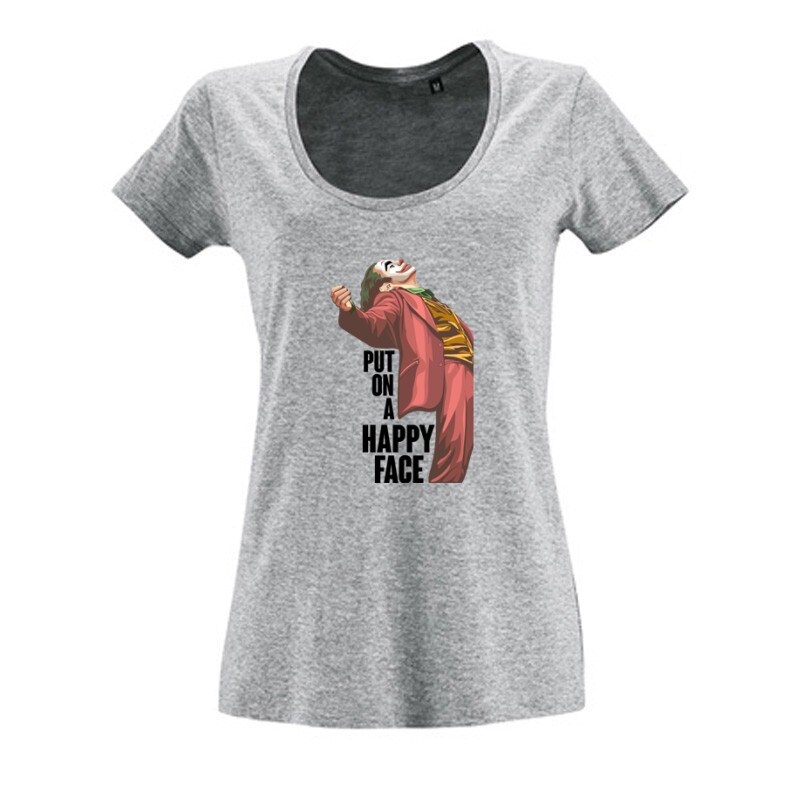 Put On a Happy Face (full body) Női O Nyakú Póló