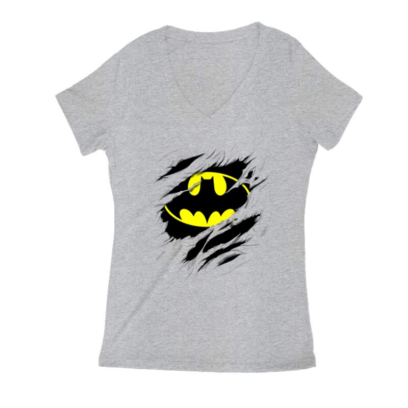 Batman tépett Női V Kivágott póló