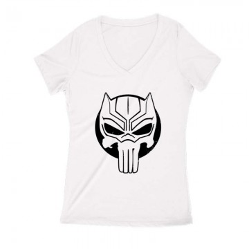 Black Panther Punisher style Női V Kivágott póló