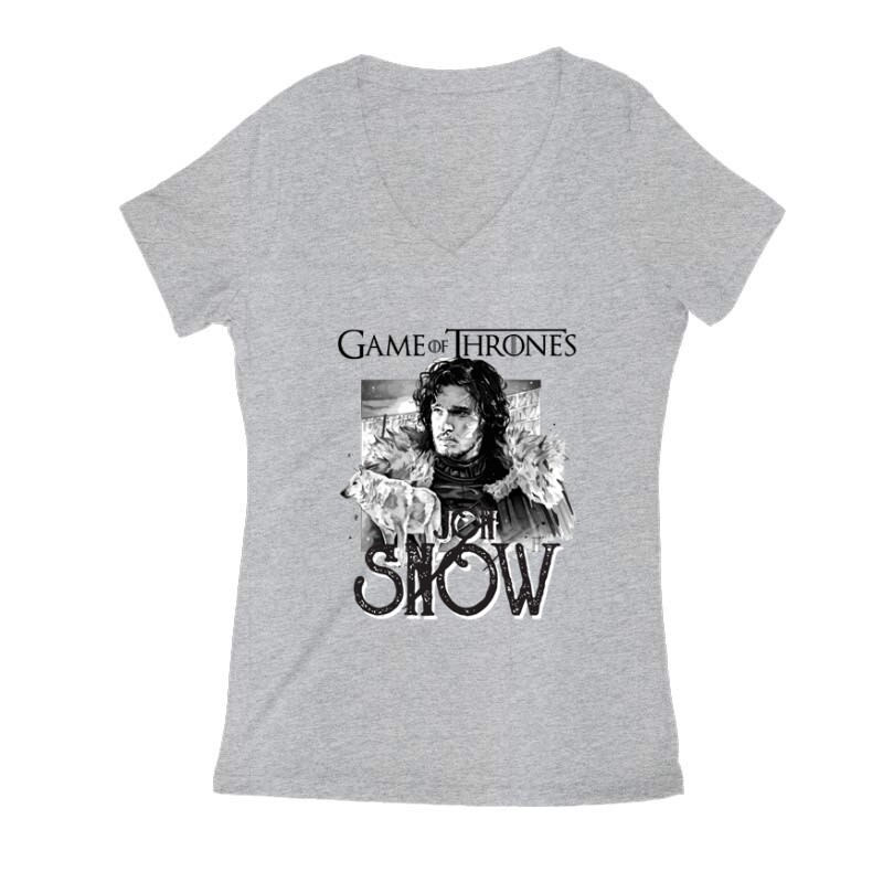 GOT Jon Snow Női V Kivágott póló