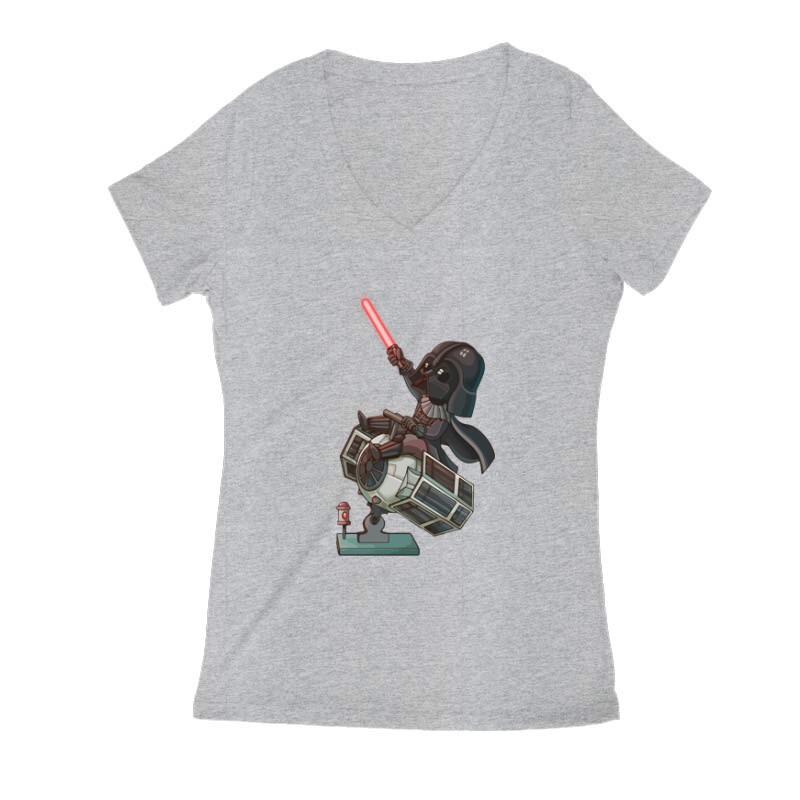 Vader & Tie fighter Női V Kivágott póló