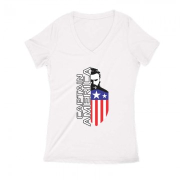 Steve Rogers Női V Kivágott póló