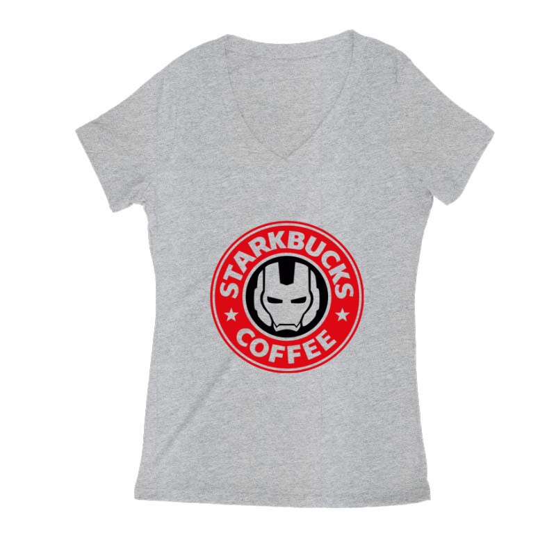 Ironman Starkbucks Coffee Női V Kivágott póló