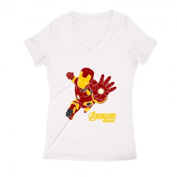 Avengers Ironman Női V Kivágott póló